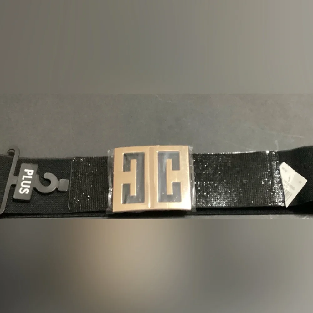 NWT Plus Size Rhinestone GEO Buckle Stretch Belt